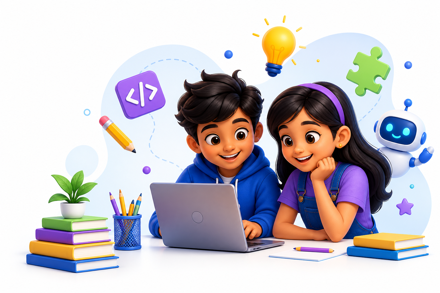 Children learning coding with JuniorLabs